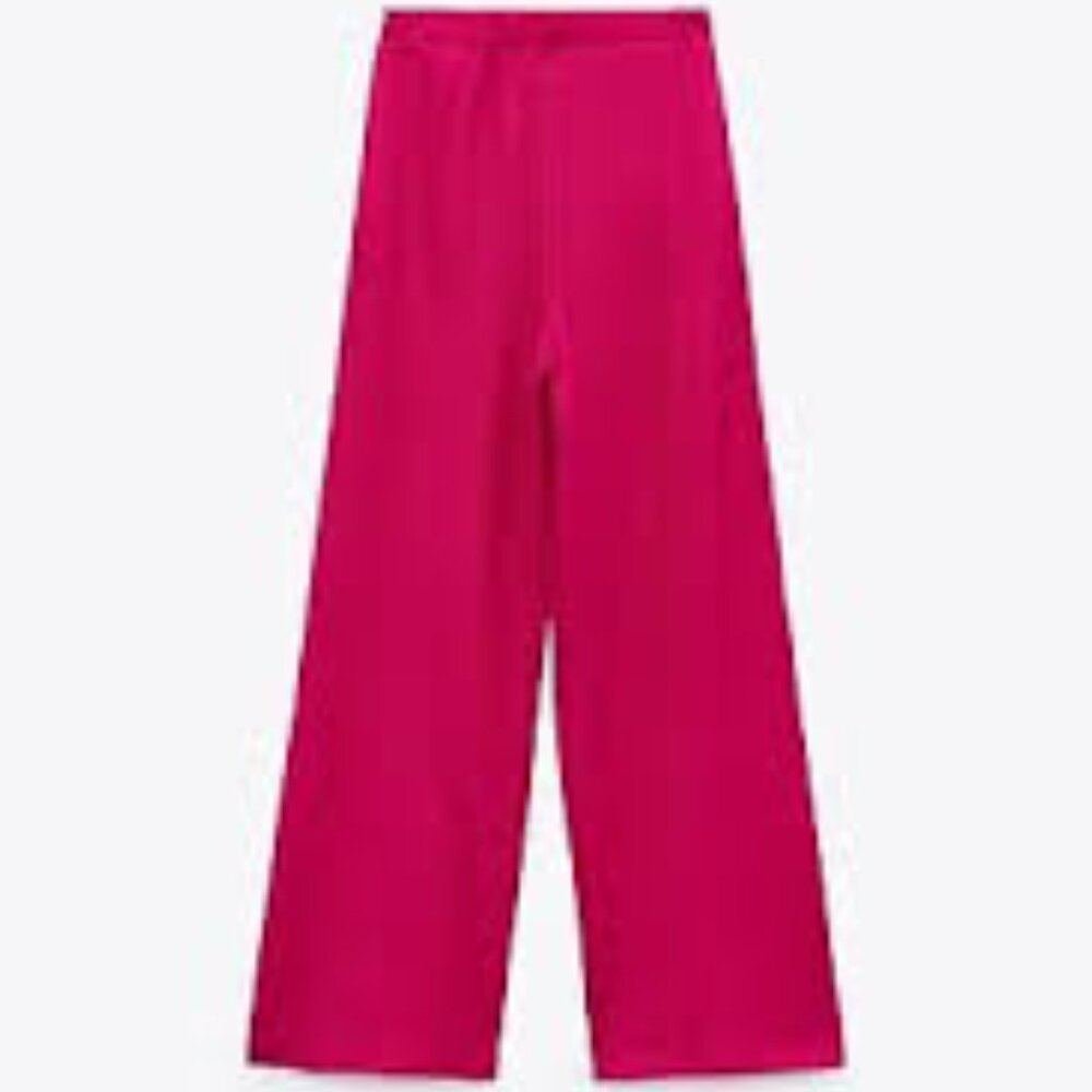 🖤Zara Palazzo Pants, Fuschia NWT L